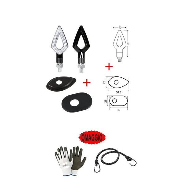 FüR Honda NSR 125 R 1994 - 2023 2 Paar Led-Blinker + 4 Motorradplatten Honda-image