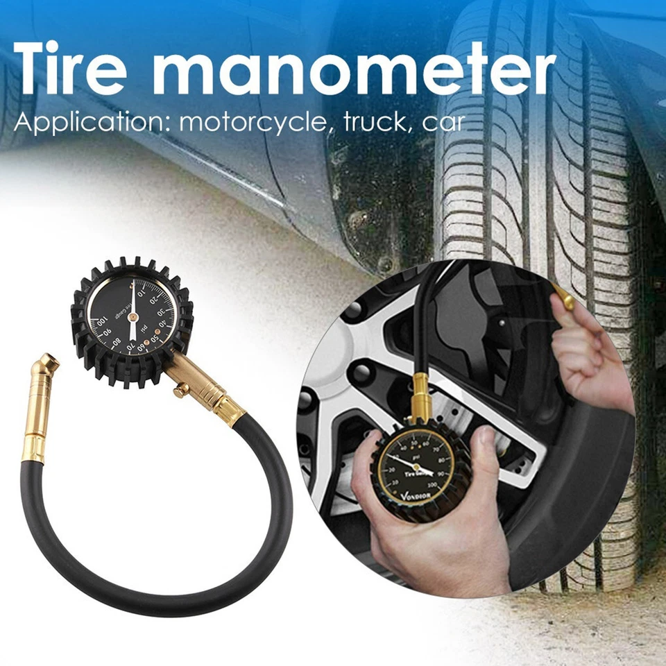 Tire Pressure Gauge Tyre Air Pressure Meter Tester 0-100 PSI For Car Truck SUV — 第 3/4 张图片