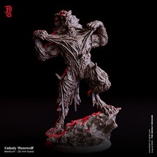 Unholy Werewolf Medium - 25 mm by Flesh of Gods  D D  DnD  Print on Demand