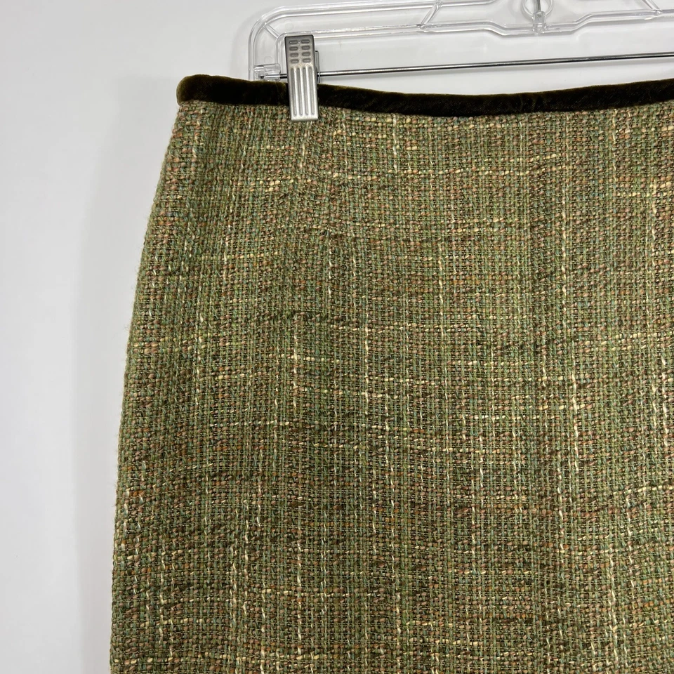 Falda para mujer Cynthia Steffe talla 14 verde tweed lápiz mezcla de lana forrada Foto 2 de 4