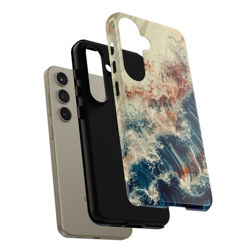 Blue White Rushing Ink Resin Waves - Phone Case for iPhone, Galaxy, Pixel - 第 209/281 張圖片
