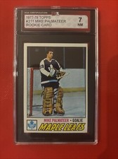 1977-78 Topps Mike Palmateer RC #211 Toronto Maple Leafs KSA 7 NM