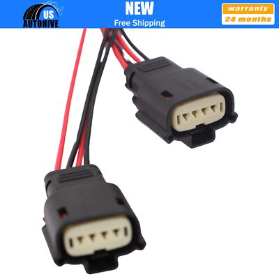 2X Headlight Connector Harness 4-pin with xenon HID for 2013-18 Ford Taurus SHO