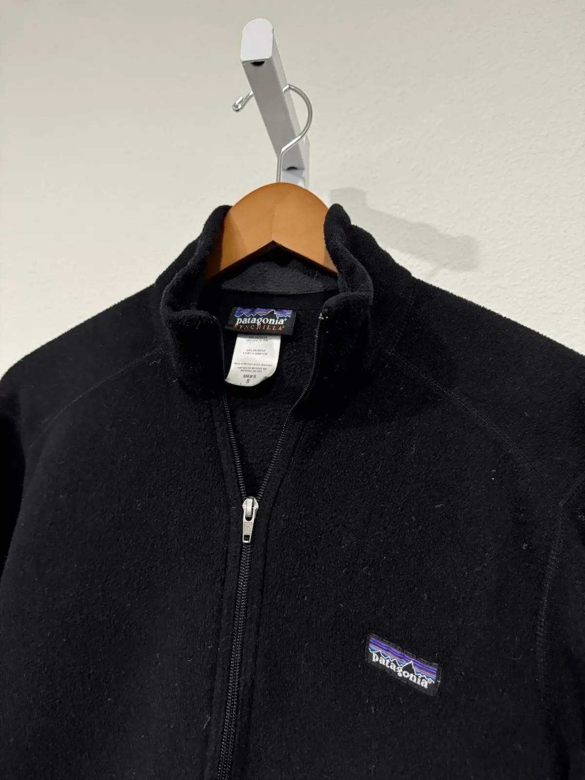 patagonia fleece synchilla pullover half zip pockets jacket