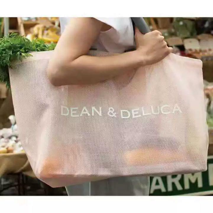 DEAN & DELUCA / Smoke Pink / Mesh / Large Bag 35 x 64.5 x 20 cm