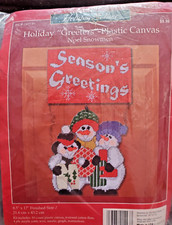 Holiday Time "Noel Snowman Holiday Greeter" Plastic Canvas Kit Size 8 1/2" x 17"