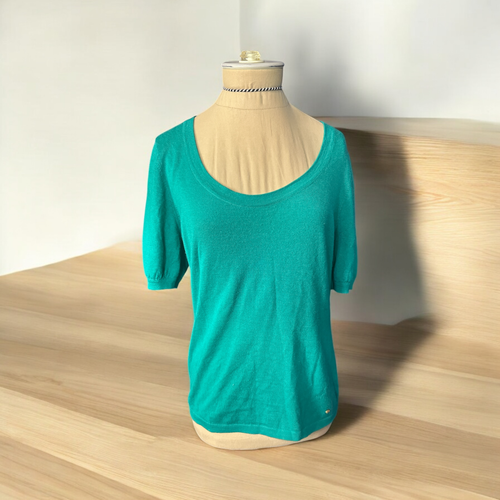 ESCADA Cashmere Short Sleeve Sweater Turquoise 38 US Size Small eBay