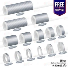 CARBON FIBER SILVER PIN STRIPE Car Model Motorcycle Adhesive TAPE Vinyl Sticker