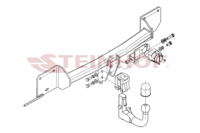 STEINHOF Nuovo gancio di traino estraibile verticale compatibile con X1 F48 10.2015-2022 con 7-poli kit elettrico universale