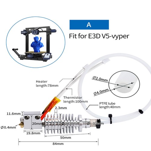 E3D V5 Wytłaczarka z głowicą J Hotend Części do drukarek 3D do części Anycubic vyper / chiron - Zdjęcie 13 z 14