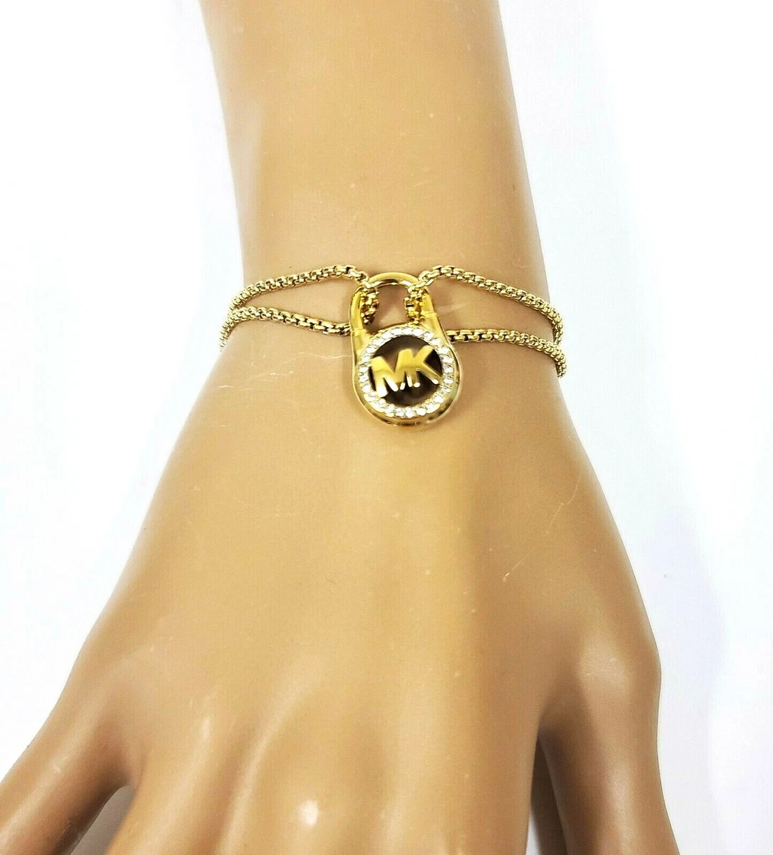 Michael Kors Padlock Gold Tone Chain Bracelet | eBay