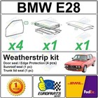 1982-1988 BMW E28 5er 6-Tlg. Dichtungssatz: Türen, Kofferraumdeckel, Schiebedach