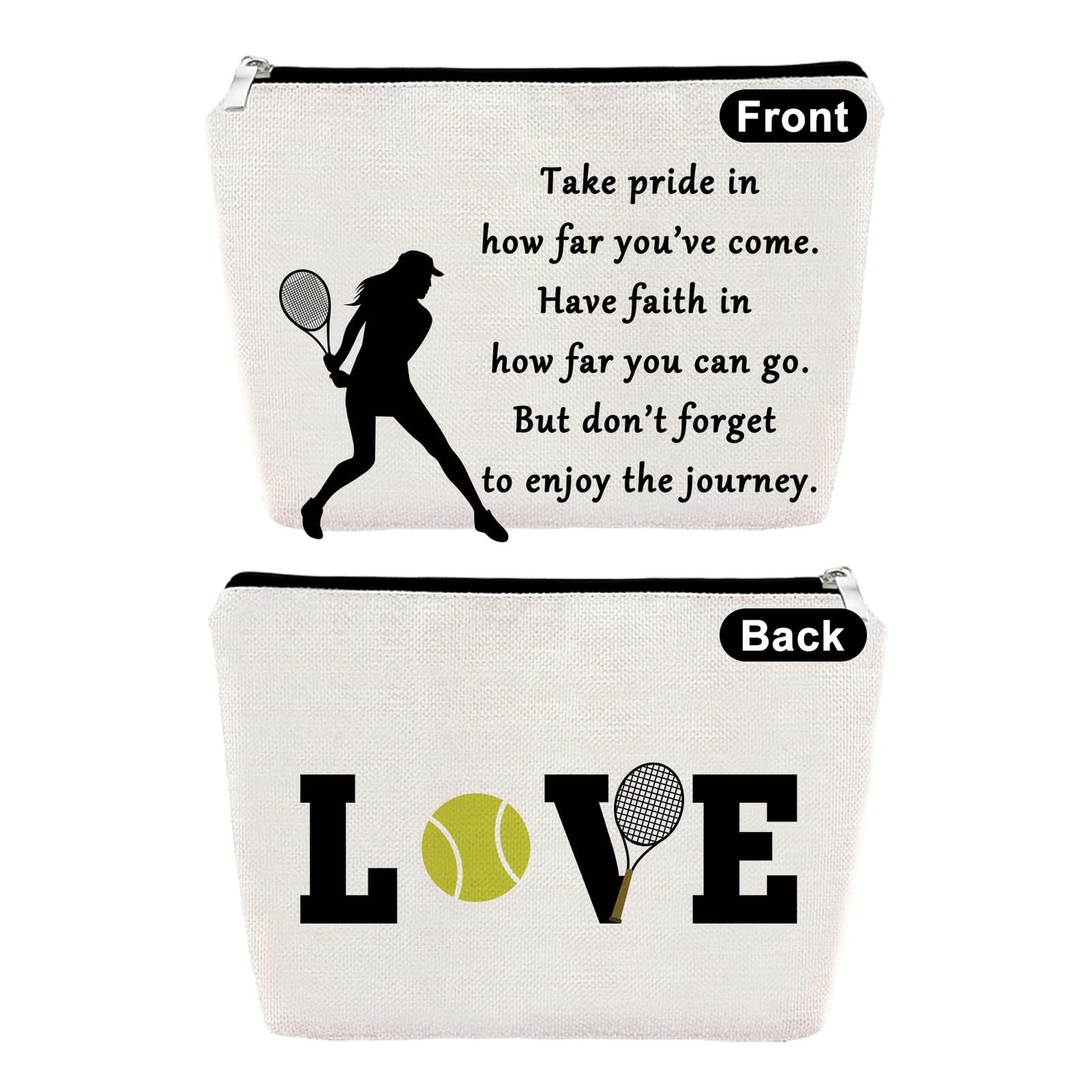 Sfodiary Tennis Gifts Makeup Bag Inspirational Gift for Tennis Player Birthda...