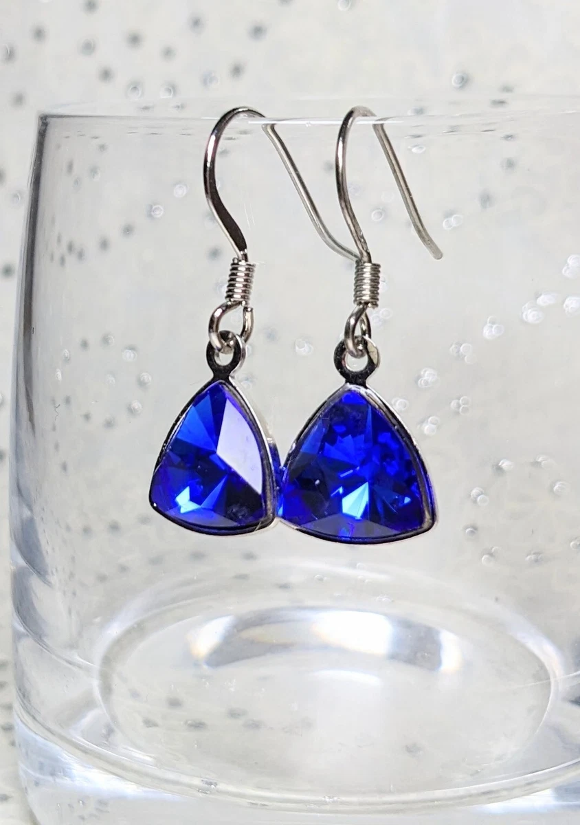 Swarovski navy blue earrings sale