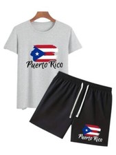 Puerto Rico Men's Short Set Shirt and Drawstring Size Small