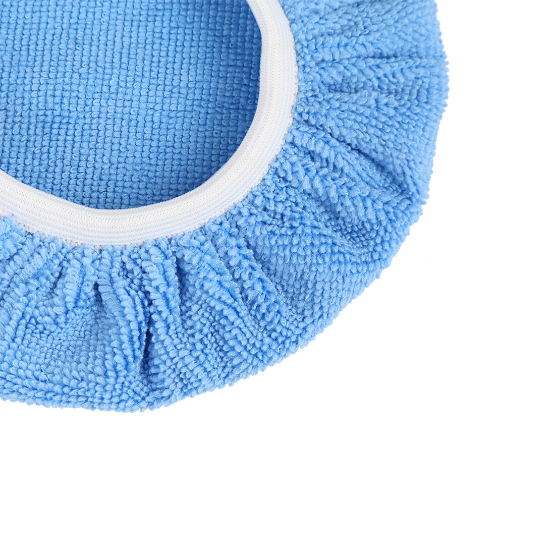 5pcs 9-10 Inch Car Polisher Pad Bonnet Terry Cloth Pads Blue Mircrofiber Covers