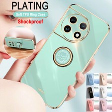 For OnePlus 12 13T 15 Nord CE 3 Lite 4 Shockproof Plating Ring Stand Case Cover