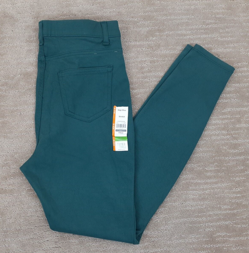 Teal Green High Rise Stretch Fitted 