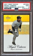 2007 Topps Finest Moments Gold Refractor Miguel Cabrera PSA 9 POP  1 Marlins /50