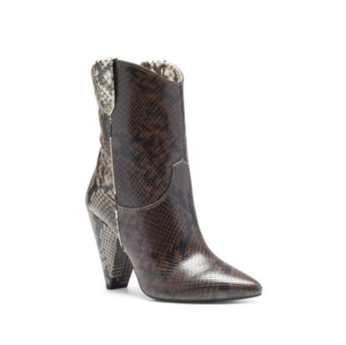 INC Womens 5 M Snake Skin Print High Heeled Mid Calf Western Boots NIB YU0
