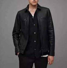 Handmade Men's Jacket Black Stylish Leather Genuine Lambskin Biker Motorcycle