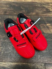 NEW BETOOSEN Red Bike Cycling Shoes Mens SPEED Cleat Compat SelfLock SZ 37