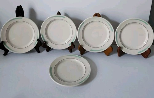 5 Oneida Espree Teal & Purple 6" Bread & Butter Plates Restaurant Ware