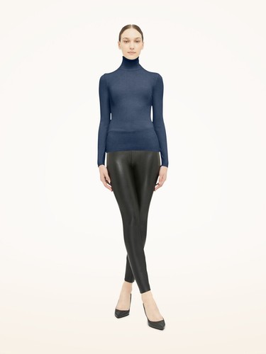 Wolford Merino Fine Rib Pullover • L • dust blue .. Ultra-weich, gerippter Look - Bild 3 von 10