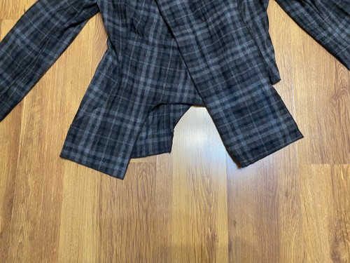 IVAN GRUNDAHL WASHED WOOL BLEND CHECK RELAXED ASYMMETRIC CROSS OVER BLAZER-40 - Picture 11 of 12