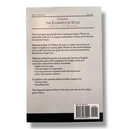Elements of Style Updated 1st Edition William Strunk Jr. Wnglish Writing Guide - Picture 2 of 2