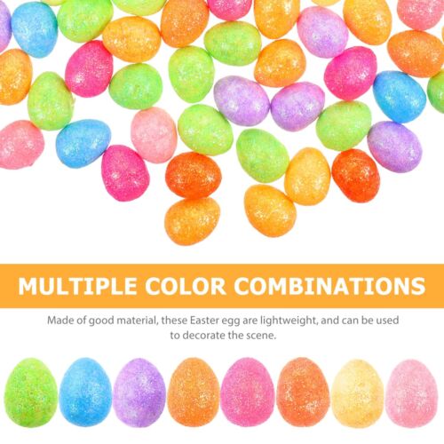 100Pcs Mini Easter Eggs Easter Glitter Foam Eggs Small Fake Bird Eggs for DIY... - Picture 3 of 8