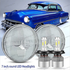 Fit Chevy Bel Air 1955-1957 7inch Round Led Headlights Hilo Sealed Beam Us