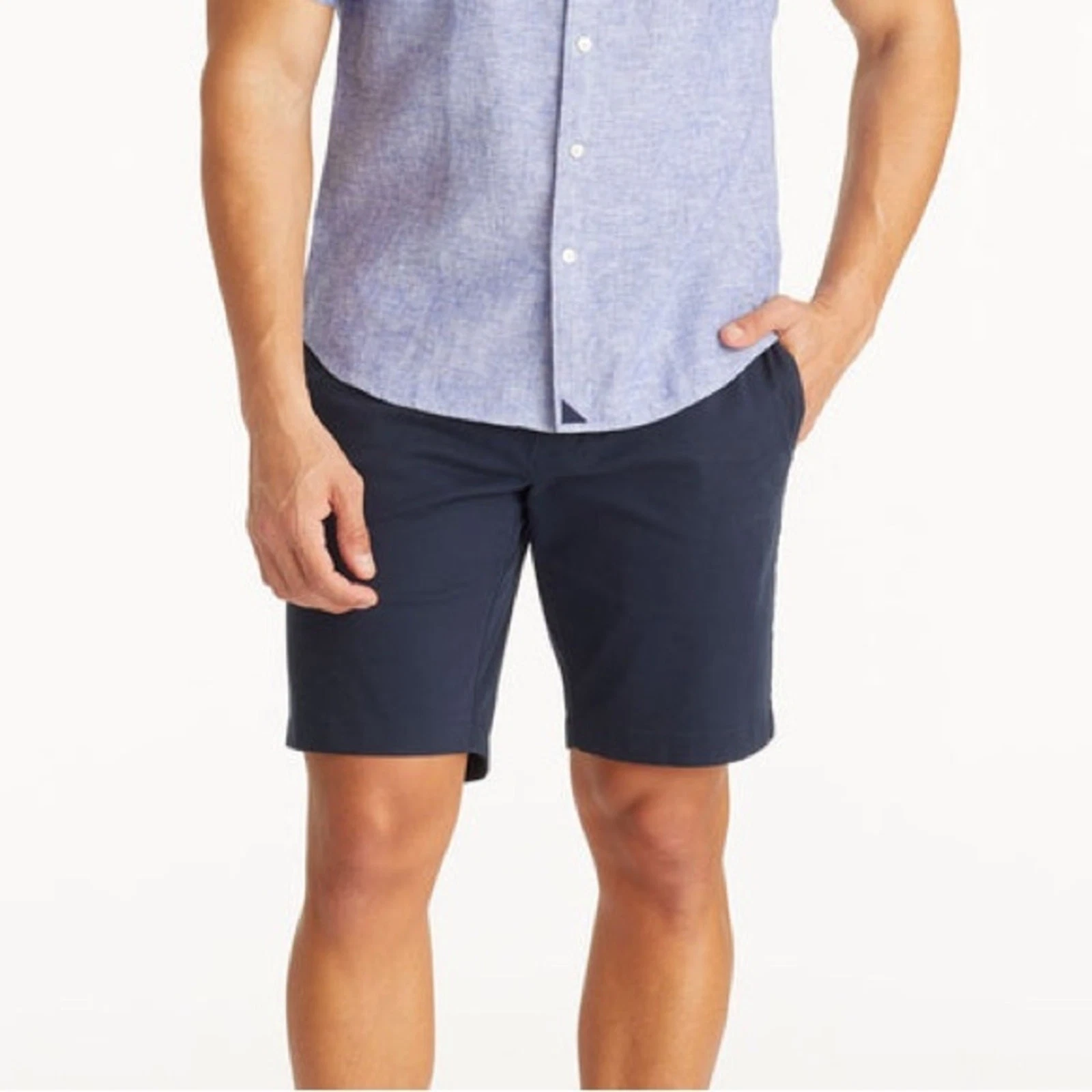 Untuckit St Vincent 9” Chino Shorts Cotton Navy Blue Size 40