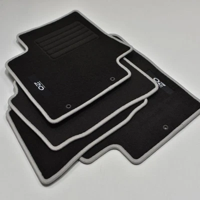 Set 4 Tapis Sol Pour Hyundai I20 Depuis 2014 Logo Edition Velours Brodé GRIS - Photo 1/2
