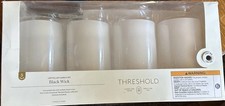 4pc Threshold 5" x 3" LED Flameless White Pillar Candles Remote