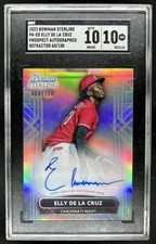 2022 Bowman Sterling Elly De LA Cruz Prospect Auto Refractor #/150 SGC 10/10
