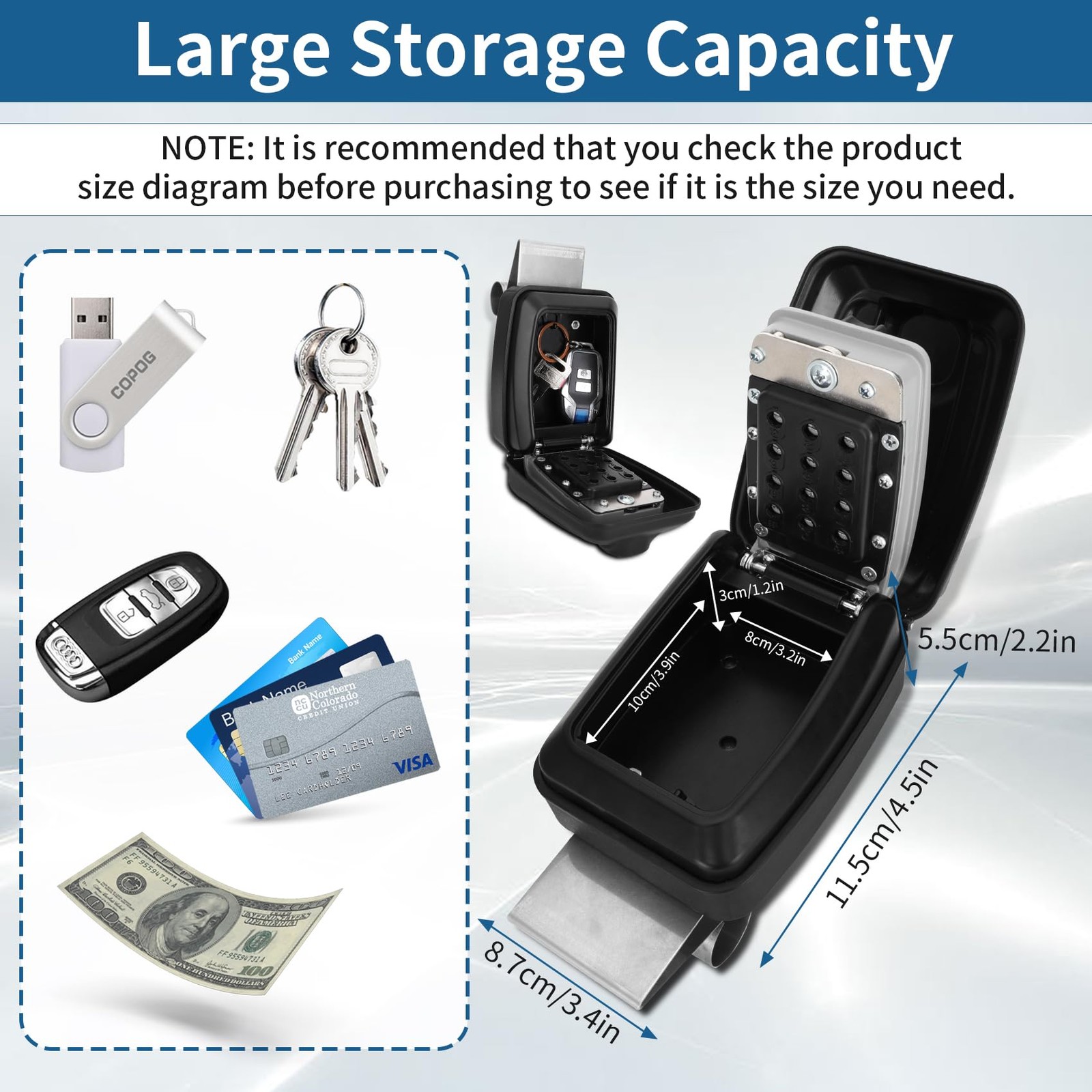 Upgrade SL-591 Car Window Lock Box for Turo, Car Key Lock Box, Car Window