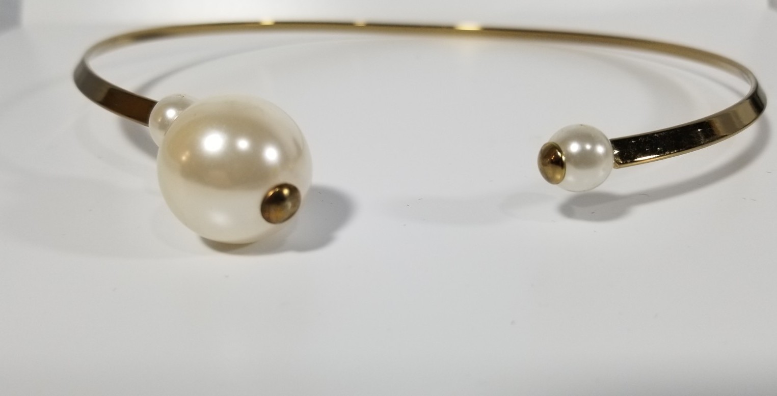 Kenneth Jay Lane KJL Faux Pearl Gold tone open ne… - image 4