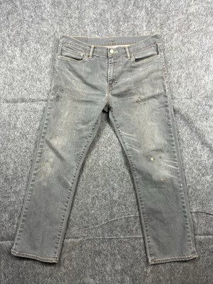Vintage Levis 504 Mens Light Gray Regular Fit Straight Leg Jeans  Size 34x30