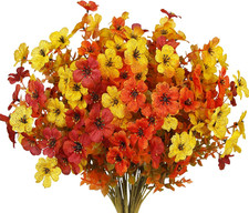 8 Pcs UV Resistant Fall Artificial Flowers for Outdoor Decor and Planters