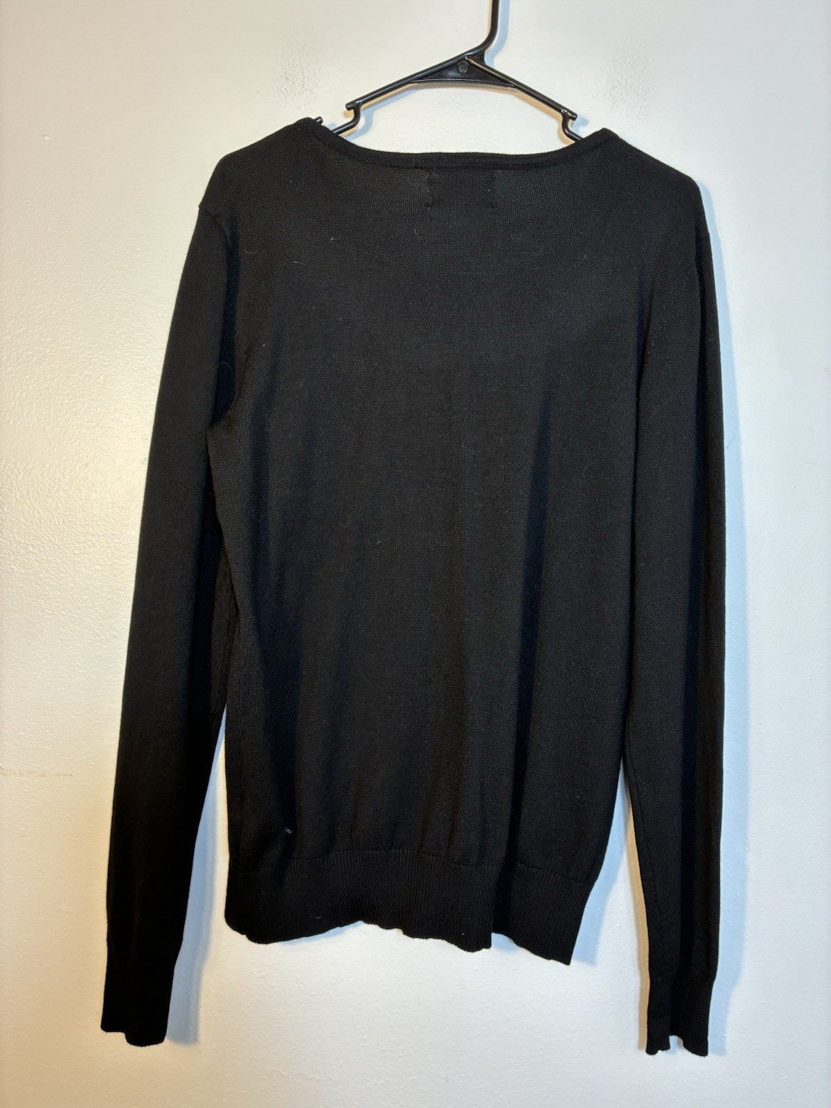 Debbie Morgan Cardigan Sz L Black Knit Button Front Preppy Dark Academia image 4