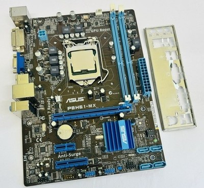Asus P8H61-MX REV. 1.02 Sockel 1155 DDR3 Mainboard, Intel G630 CPU & I/O Platte