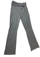 Fold Over Waist Yoga Pants Gray Flared Y2K Lounge Athleisure High Rise Small