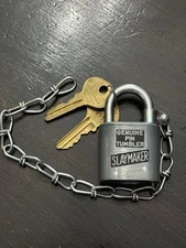 SLAYMAKER Padlock with Chain & Keys Genuine Pin Tumbler Lancaster PA 105B