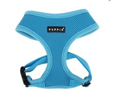 Puppia Soft Dog Harness, Sky Blue, Medium Adjustable Breathable Mesh No Pull