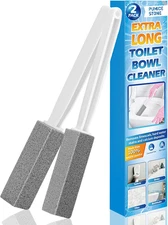 2 Pack Pumice Stone for Toilet Cleaning with Extra Long Handle, Premium Pumice S