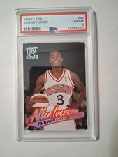 1996 Fleer Ultra Allen Iverson #82 (RC) Philadelphia 76ers PSA NM-MT 8