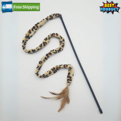 #ad Cat Teaser Wand Indoor Interactive Kitten Fun Toy Teaser Exercise Feather Wand $4.97