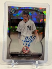 2023 Bowman Chrome KEINER DELGADO CRACKED ICE AUTO  RC /100 Bowman 1st Yankees