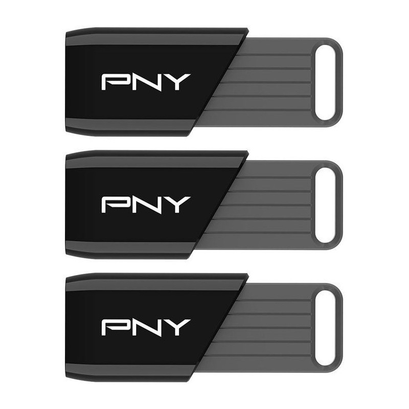 Clé USB 128 Go PNY vitesse 130 Mo/s transfert rapide lot de 3 noirs